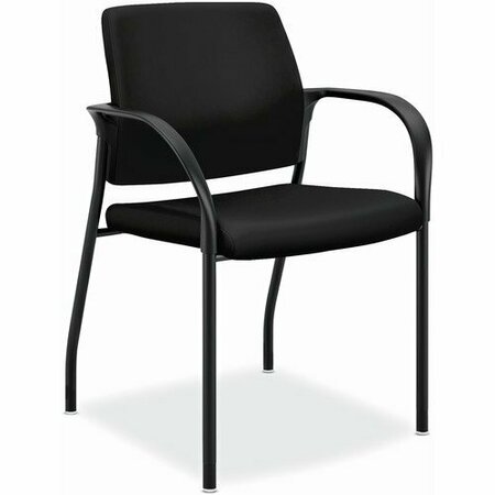 THE HON CO Stacking Chair, w/Glides, 25inx21-3/4inx33-1/2in, BK Vinyl HONIS110UR10